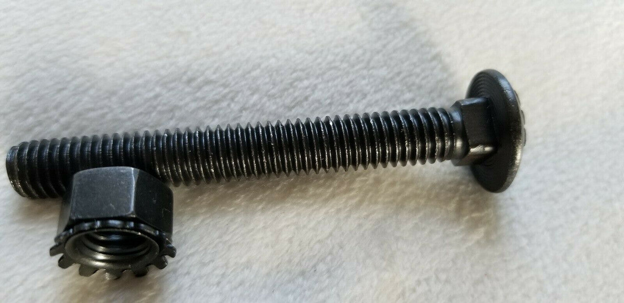 3/8" x 3" Black Carriage Bolt & Nut Lot of 25 screws heavy duty galvanized