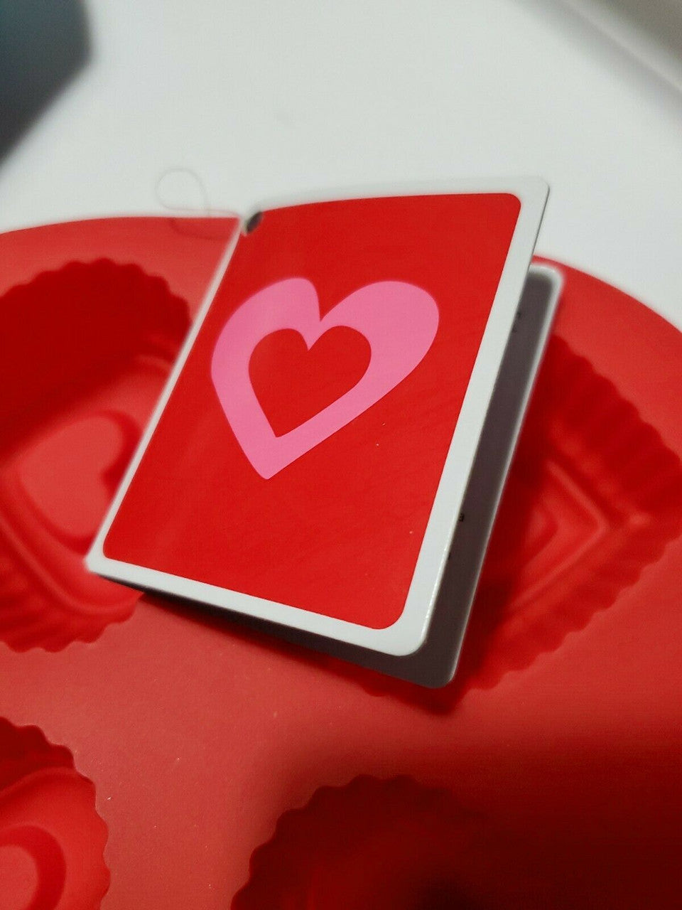 VALENTINE'S DAY Mini Silicone Candy Mold  HEART'S w/DESIGNS 6 Mini Cavities RED