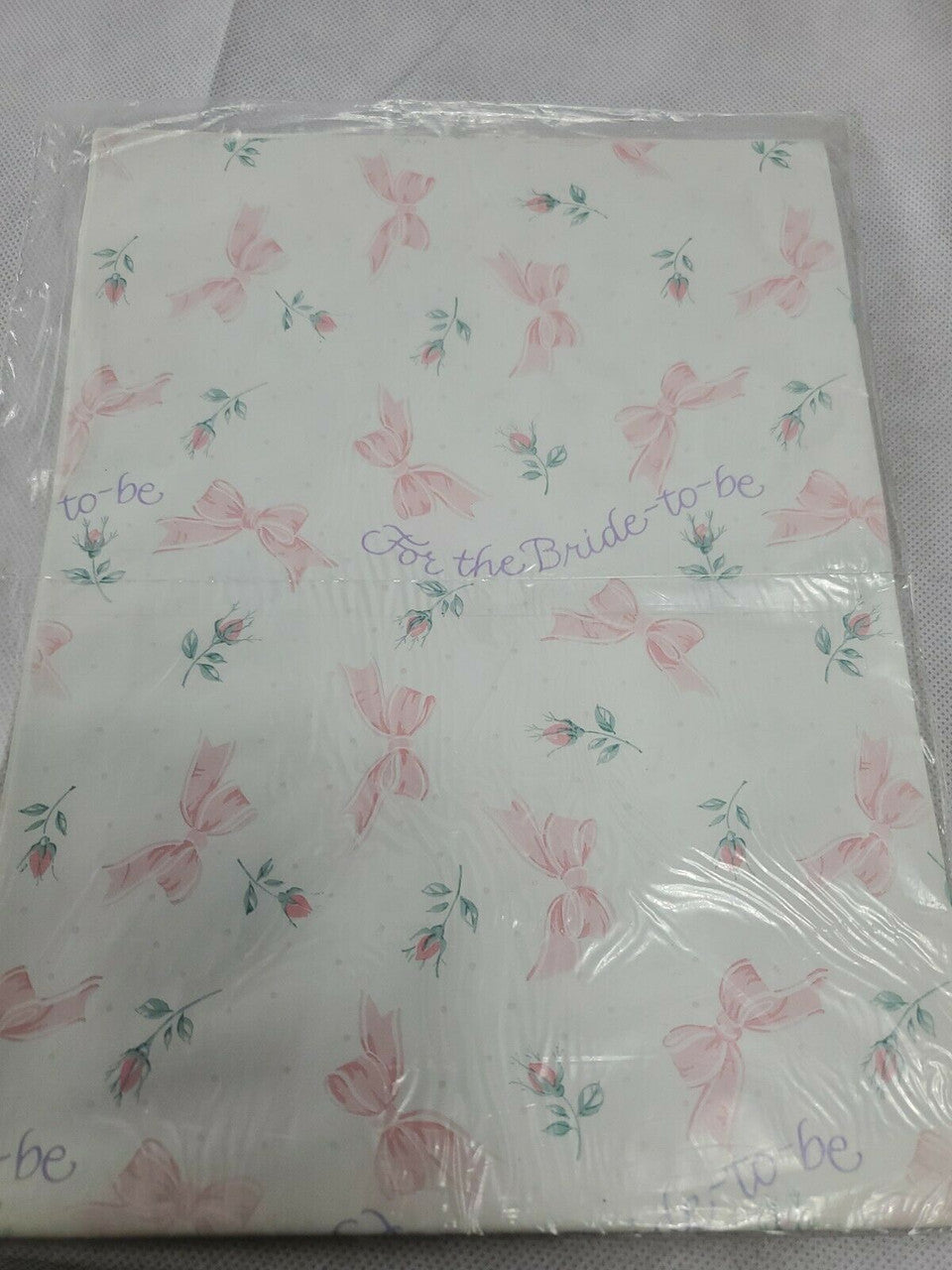 Carlton Cards Bridal Shower Gift Wrap Wrapping Paper Square Vintage USA