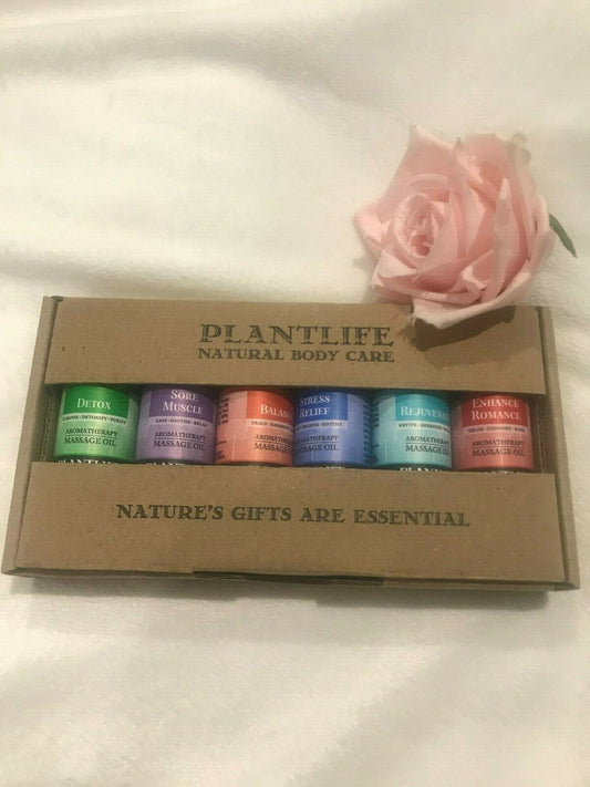 Essential Oils Plantlife Aromatherapy Spa Massage Office Home 6x0.6oz Bottles