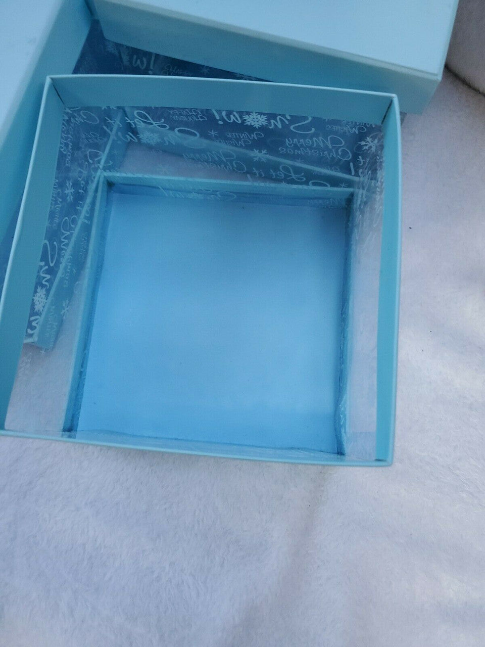Let it Snow Box  Christmas Gift Winter Holiday Blue New Year  lot of 4