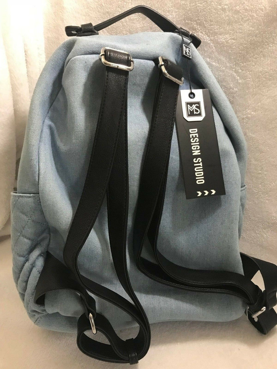 MMS Design Studio Denim Backpack with Studded Pocket Style