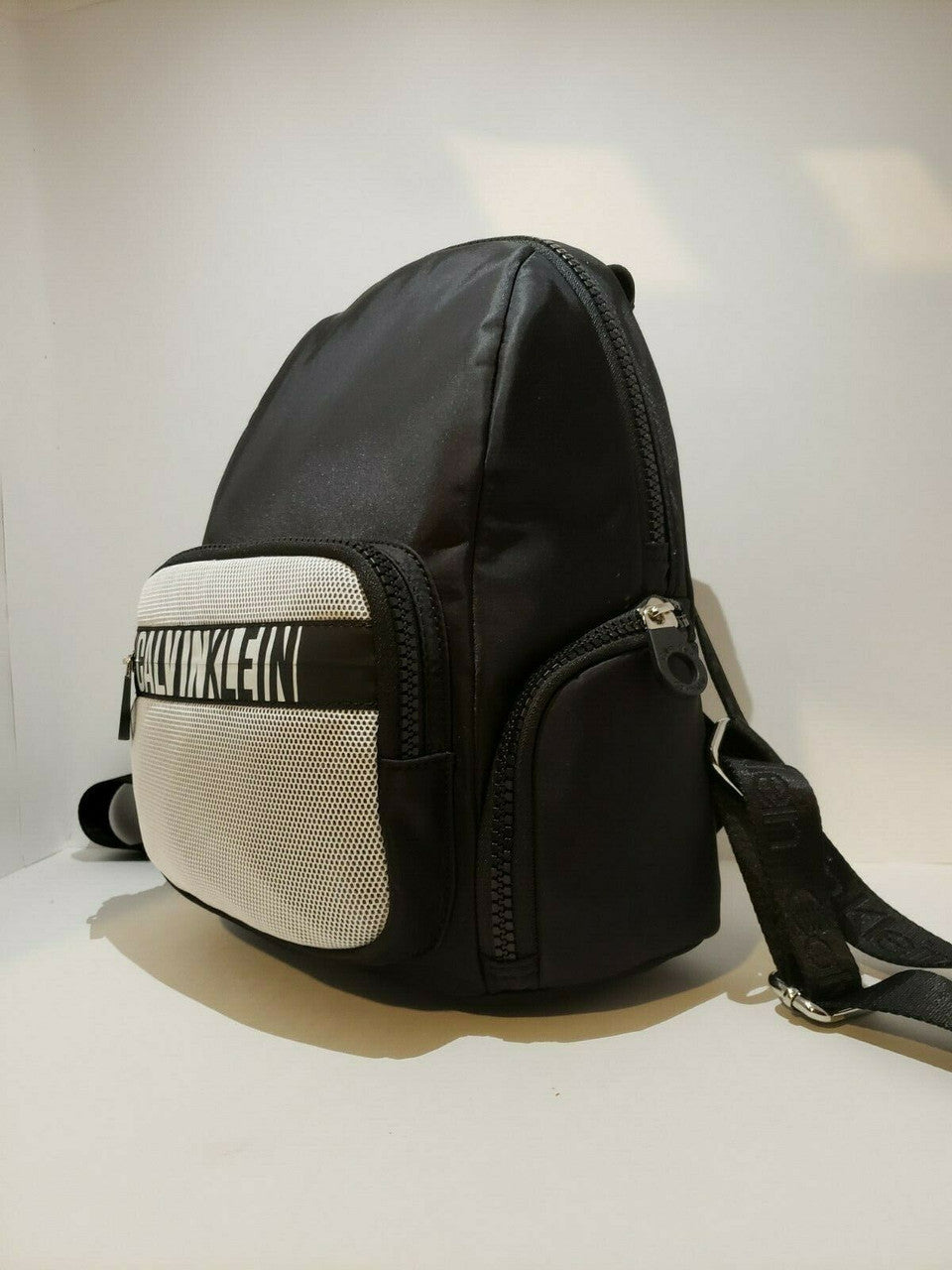 Calvin Klein Black and White Backpack Stylish Solid