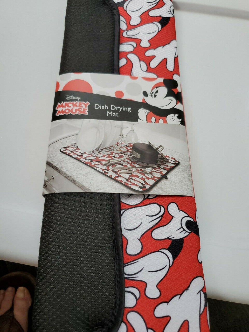 Disney Kitchen Dish Drying Mat - Ultra Absorbent Reversible Microfiber