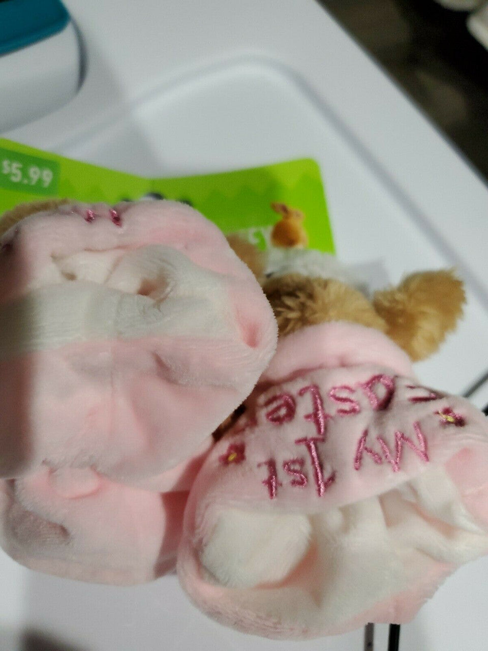 Happy Go Fluffy Baby Girl's First Easter Pink Booties