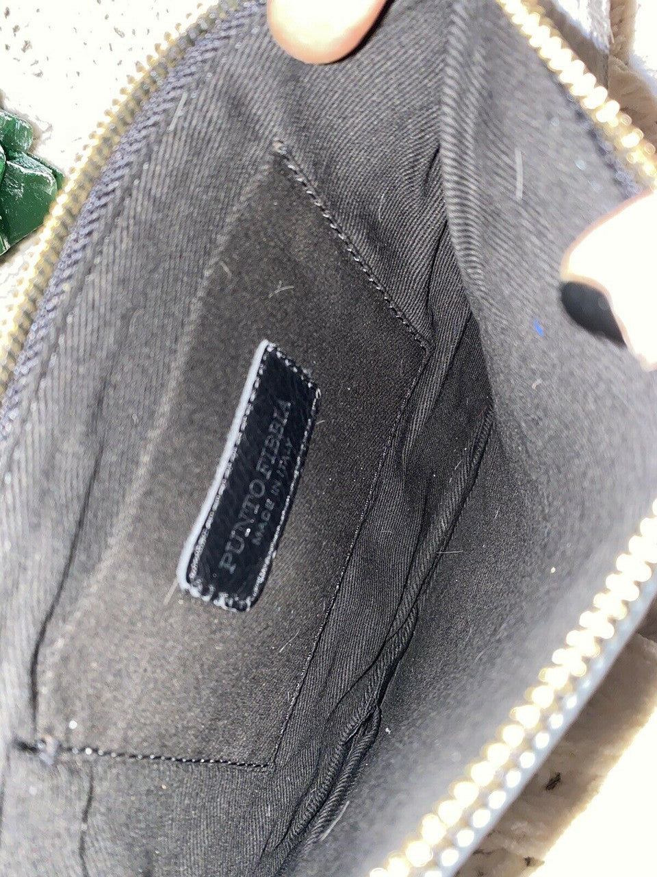 Punto Fibbia Genuine Leather Clutch Wallet Italy Light Gray