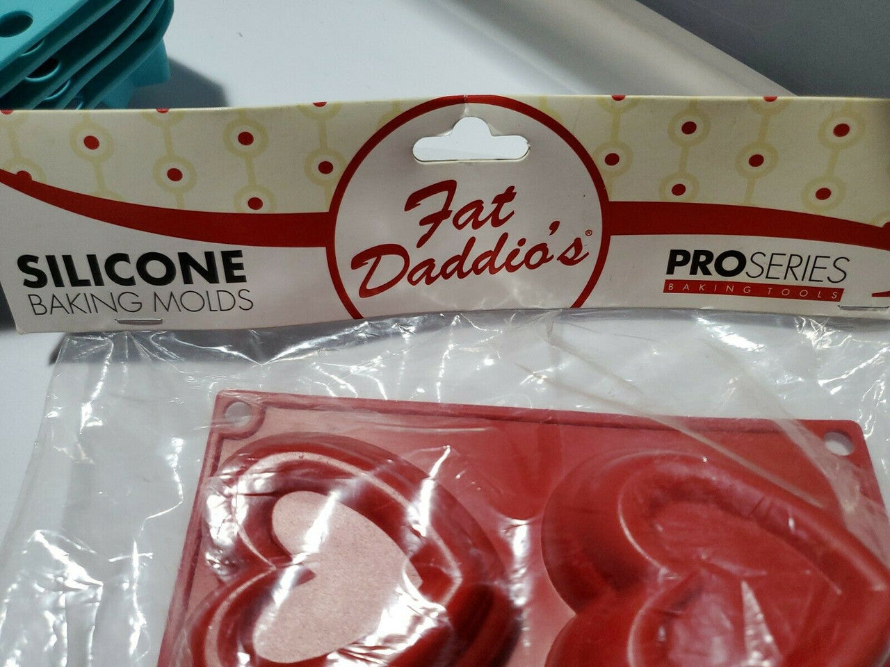 Fat Daddios VALENTINE'S DAY Silicone Candy Mold  HEART'S DESIGNS 6 Cavities RED