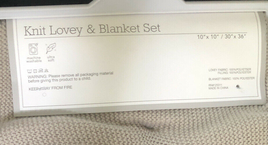 Modern Baby Bunny Rabbit Off White Knit Snuggle Blankie Security Blanket Lovey