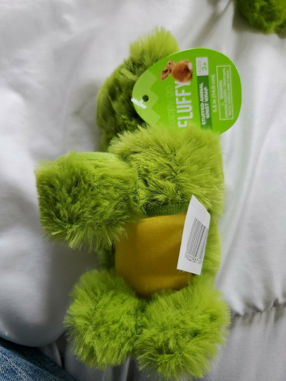 Stuffed Animal FLUFFY FROG WRIST WRAP for Age 3+  5.5 " /  14 cm