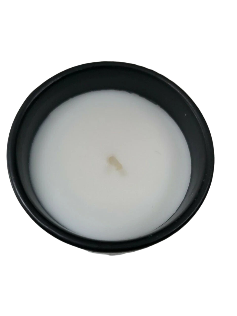 DW Home 18.5 oz Woodsmoke candle in matte black jar with white abstract print and wooden lid