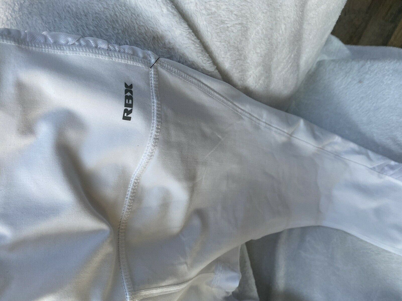 rbx high waist shirred mesh side legging Size L white full length