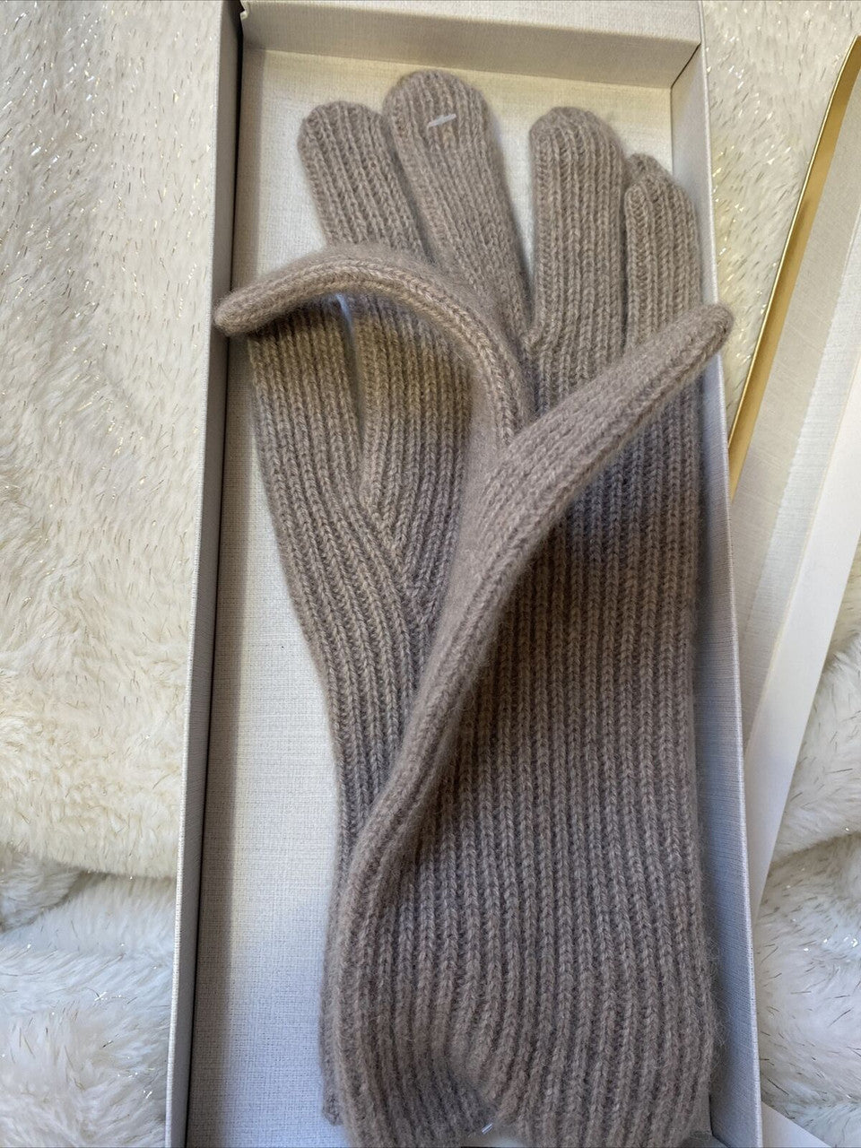 Martha Stewart Taupe or Black 100% 2-ply Cashmere Gloves One Size