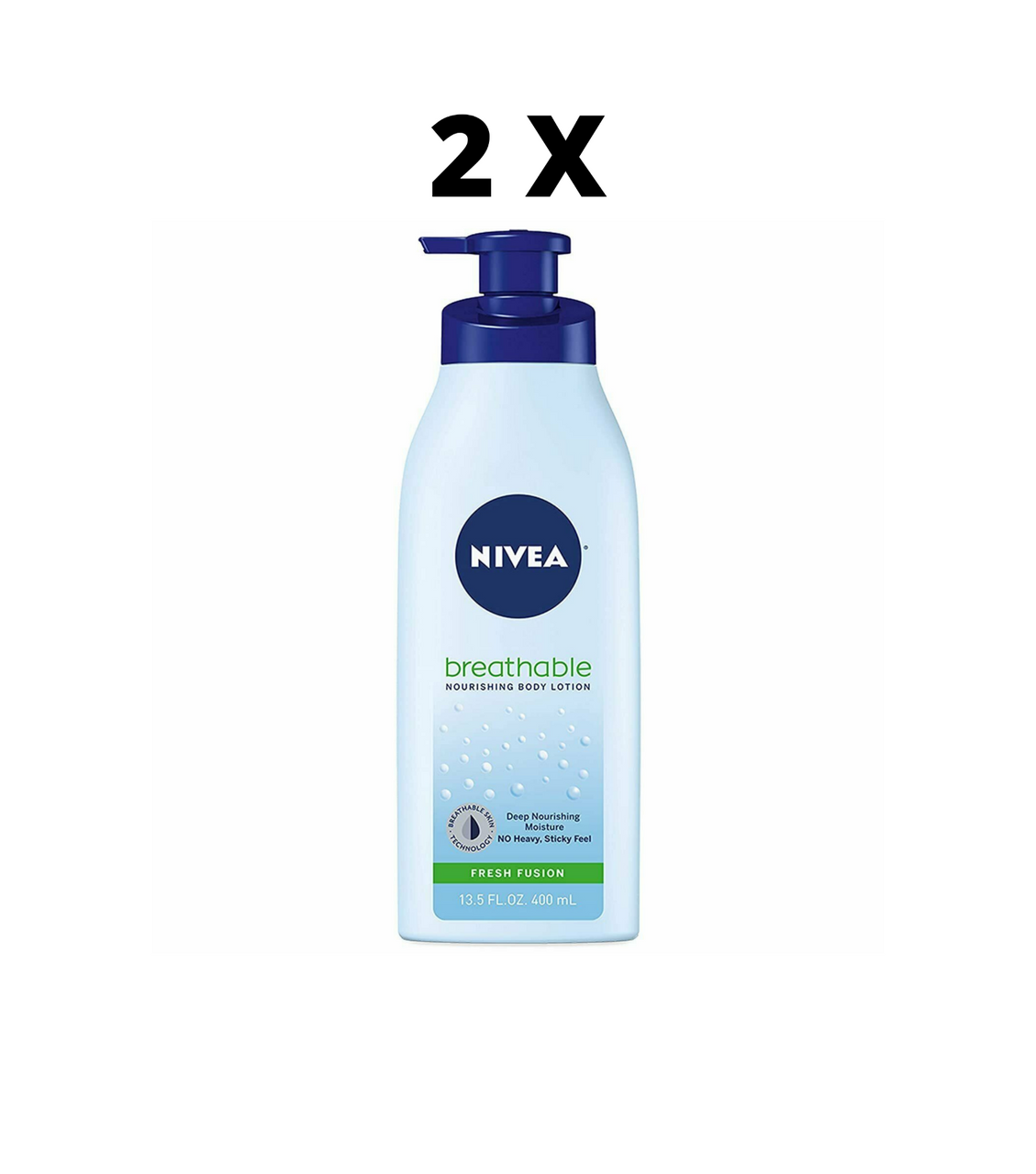 2 pcs NIVEA Breathable Nourishing Body Lotion Fresh Fusion