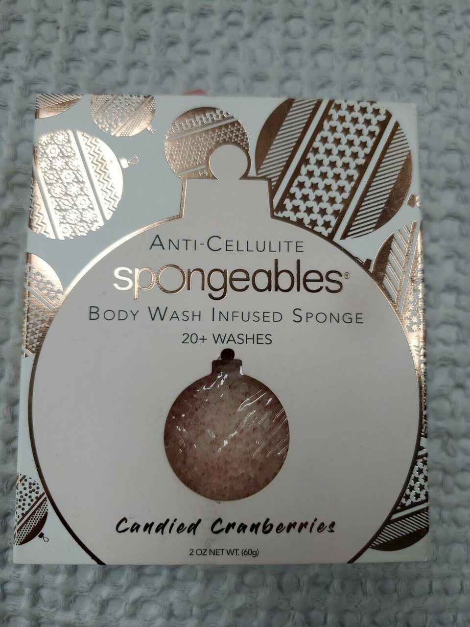 Spongeables Anti-Cellulite Body Wash Sponge Candied Cranberries 20 +washes 2 oz