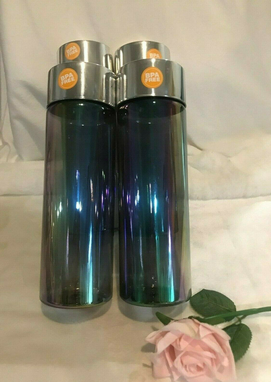 Holographic Bottle Silver Top BPA Free Set of 4 pcs Plastic Containers