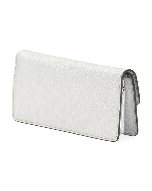 CELINE DION Leather Saffiano Metallic Clutch OPERA Crossbody Wallet