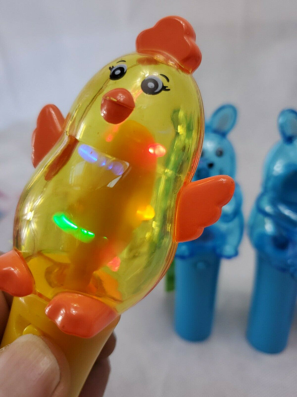 CoolLite Light Up Spinner Toy Easter Bunny Battery OP Hand Held 3+ Lot of 4