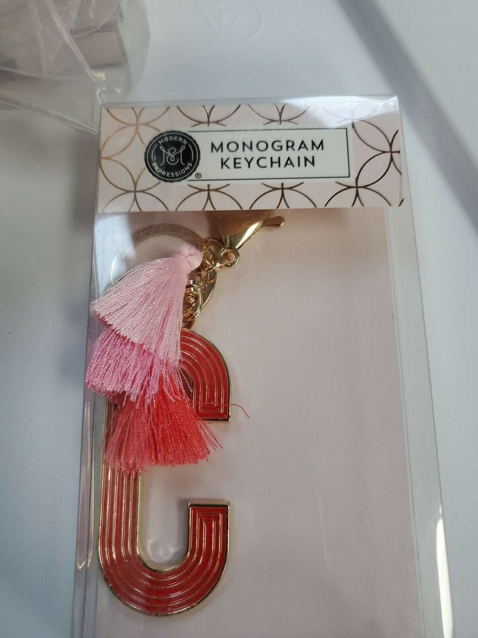 Monogram Keychain Modern Expressions Letter C Pink