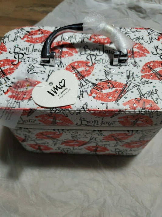 Bon Jour Paris Fashion Makeup Cosmetic Beauty Bag Travel Train Case LM