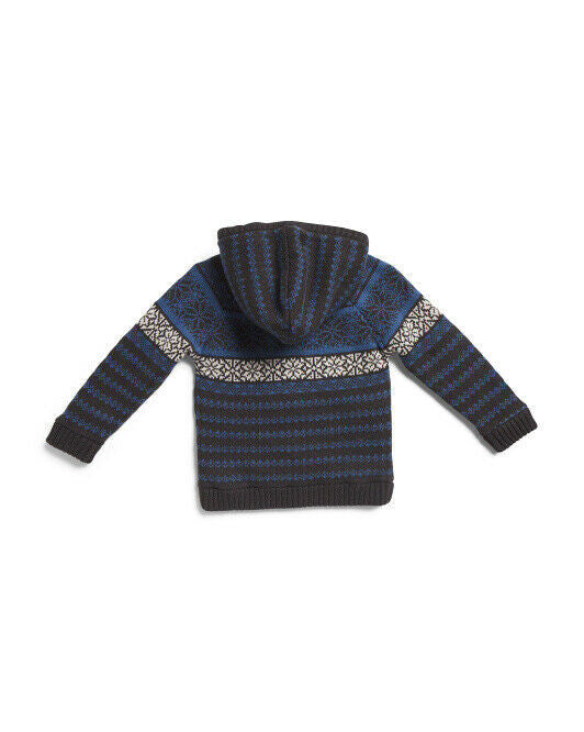 RORIE WHELAN Toddler Boys Zip Jacquard Cardigan Sweater charcoal heather Size 5