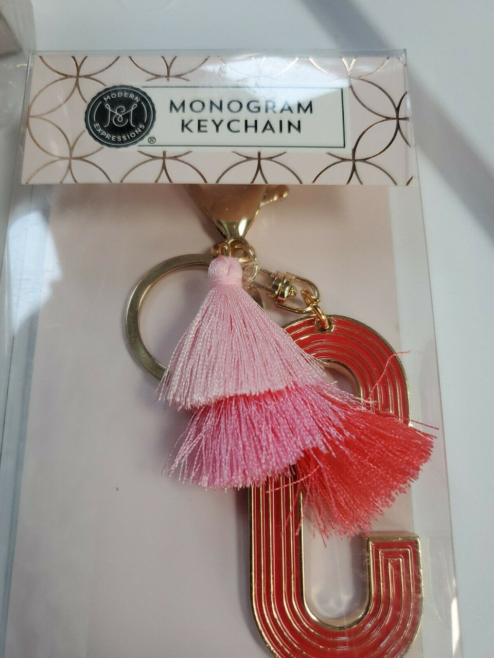 Monogram Keychain Modern Expressions Letter C Pink
