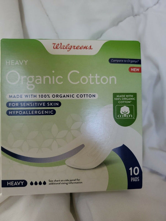 Walgreens Heavy Organic Cotton For Sensitive Skin Panty Liners 10 Ct