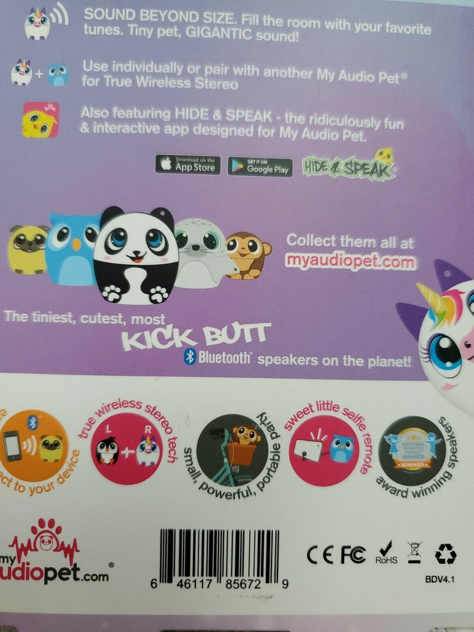 My Audio Pet Unichord Unicorn Portable Bluetooth Speaker Kids