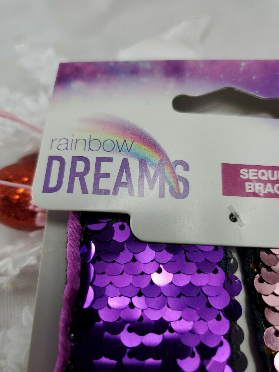 RAINBOW DREAMS Sequin Slap Bracelets Party Kids Girls Bling 2 PCs
