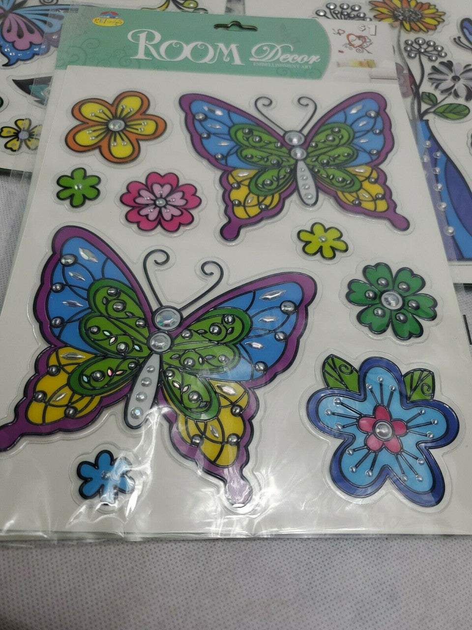 KBI DESIGNS Floral Wall Stickers Room Home Decor Removable LOT OF 10 PACKAGES