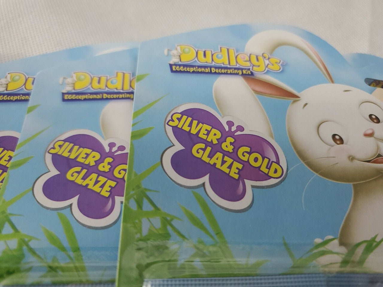 DUDLEYS Gold &Silver Glaze For Colored Eggs Razzle dazzle food safe  Lot of 4
