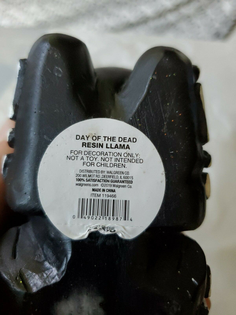 Day of The Dead Llama Resin Halloween Deco Figurine Purple/Blue/Green/Glitter