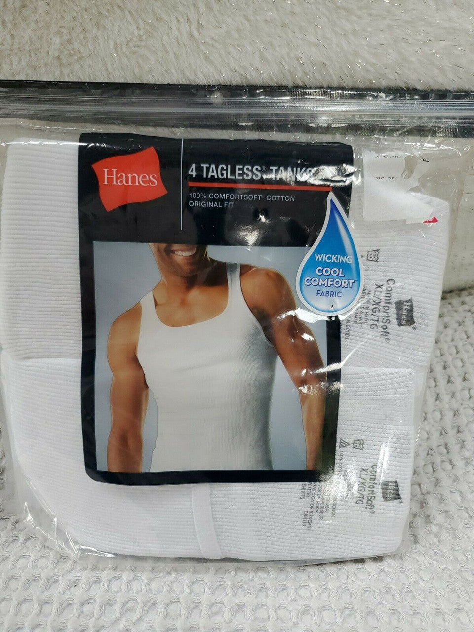 HANES Men's Comfortsoft Tanks  pack of 4 100% cotton Tagless