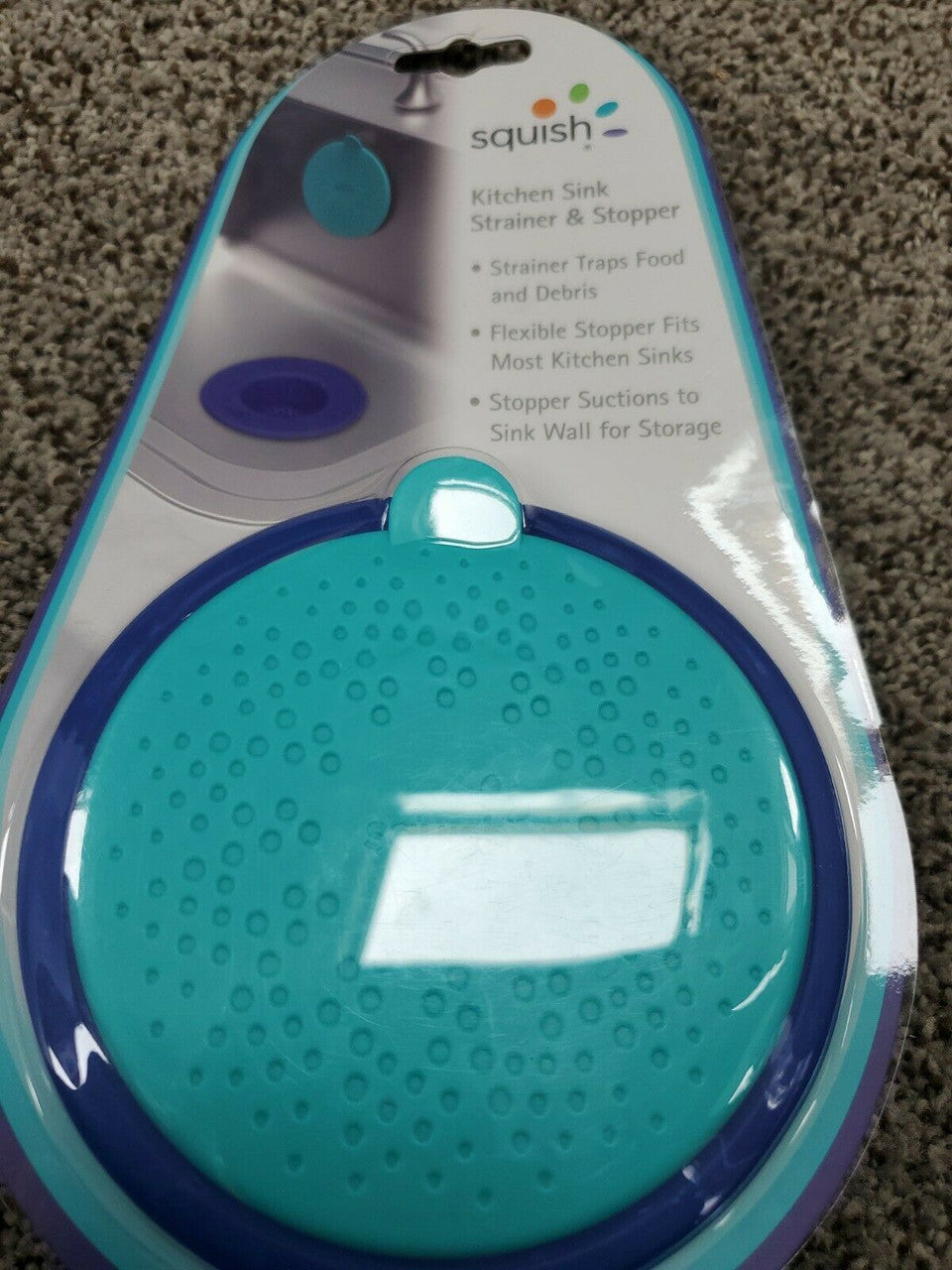 ROBINSON HOME PRODUCTS Blue Squish Sink Strainer&Stopper, Blue 41035