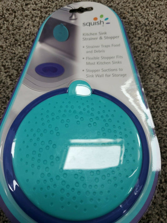 ROBINSON HOME PRODUCTS Blue Squish Sink Strainer&Stopper, Blue 41035