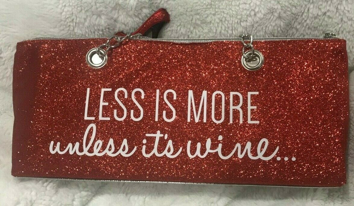 Wild Eye Insulated Wine Bag Clutch VARIATIONS sparkle red gold Christmas XMAS