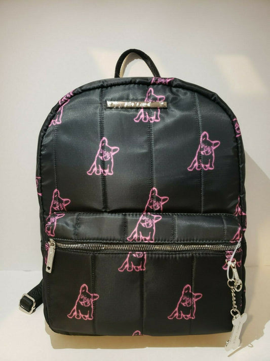 Betsey Johnson Nylon Neon Pink or Yellow French Bulldog Dog Puppy Backpack