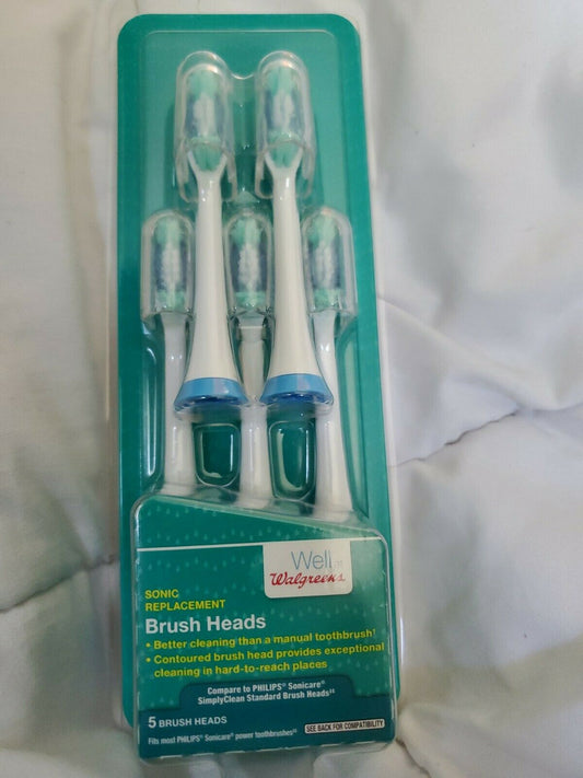Walgreen 5x Sonic Replacement Brush Heads for Philips Sonicare - 931940