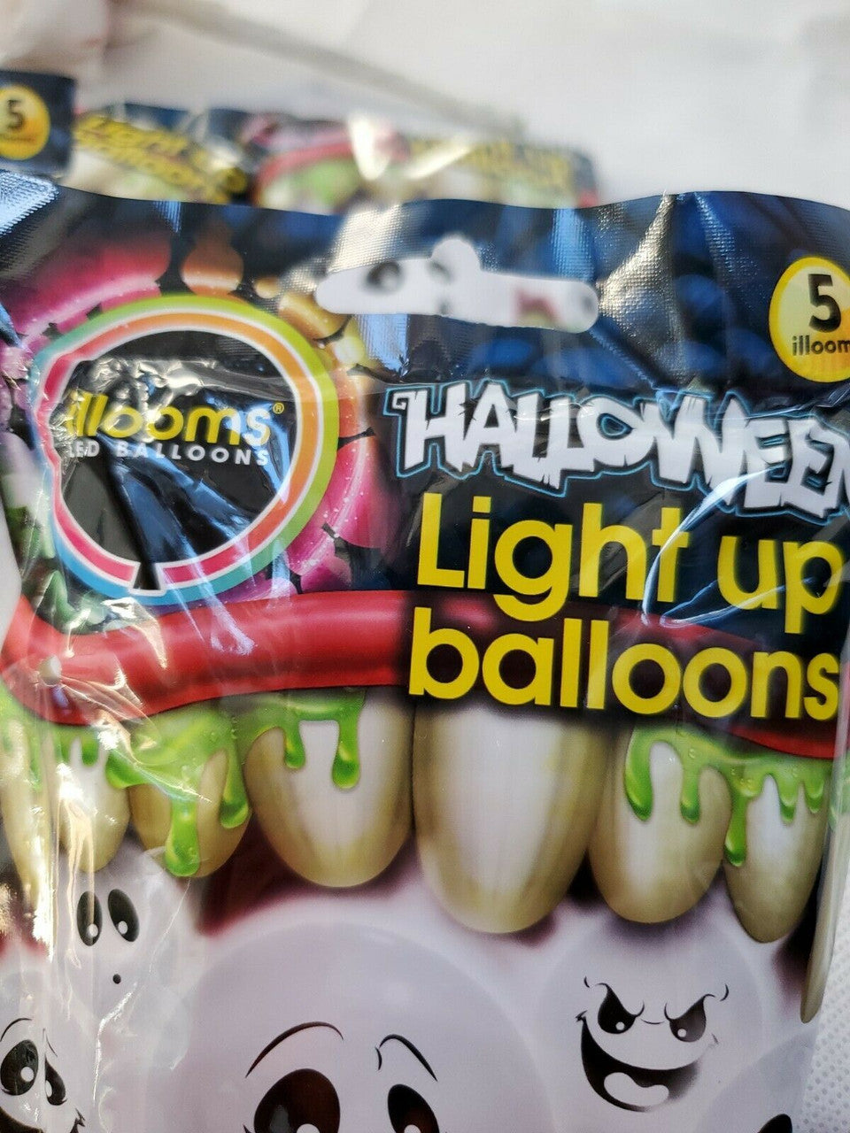 Illooms Led Balloons Light Up Balloons Halloween Ghost Lot of 5 packages