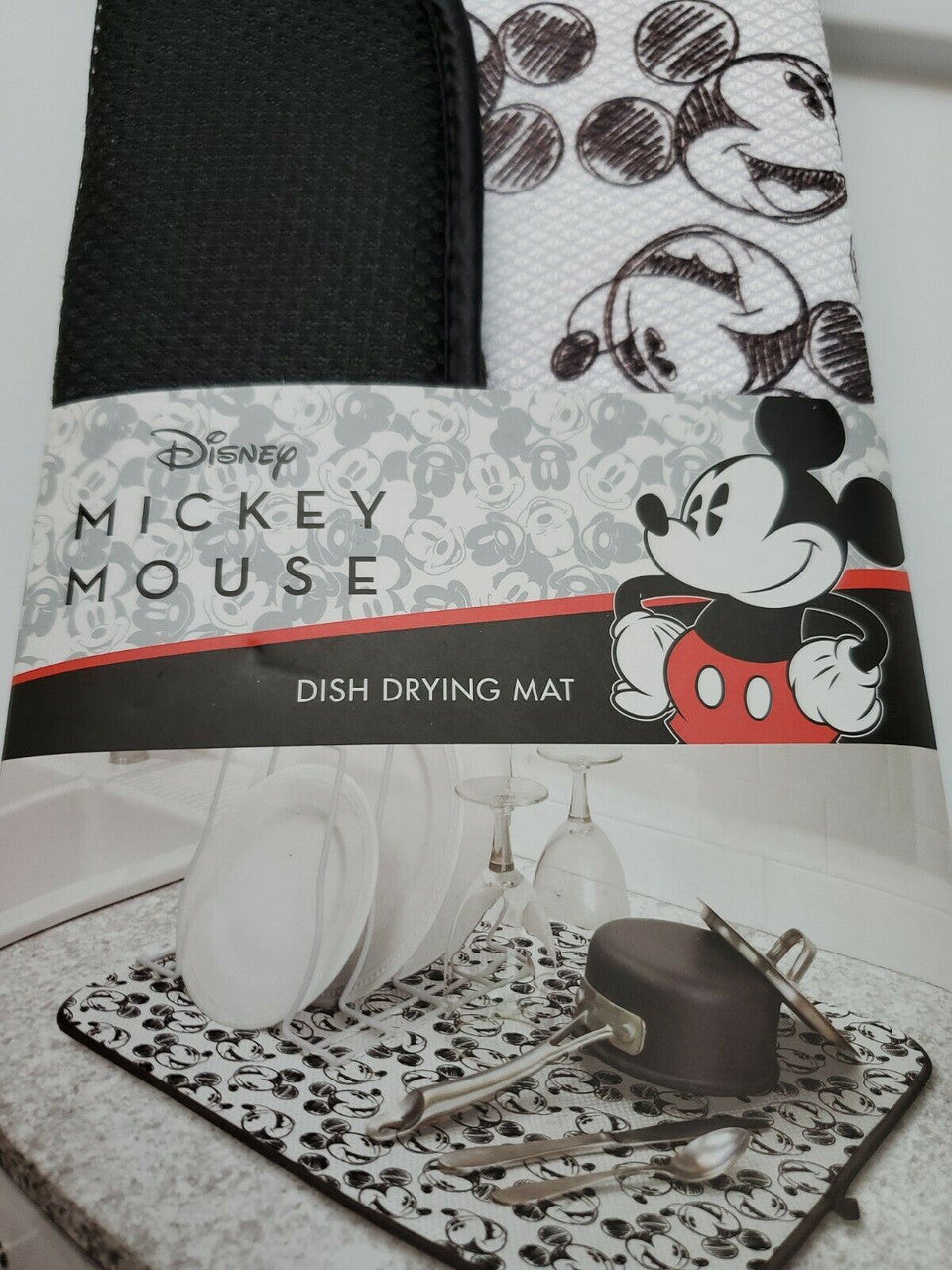 Disney Kitchen Dish Drying Mat - Ultra Absorbent Reversible Microfiber-1