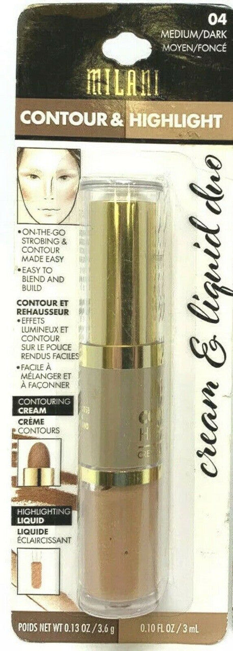 Milani Contour & Highlight #04 Medium/Dark 0.13 oz cream 0.10 fl oz liquid