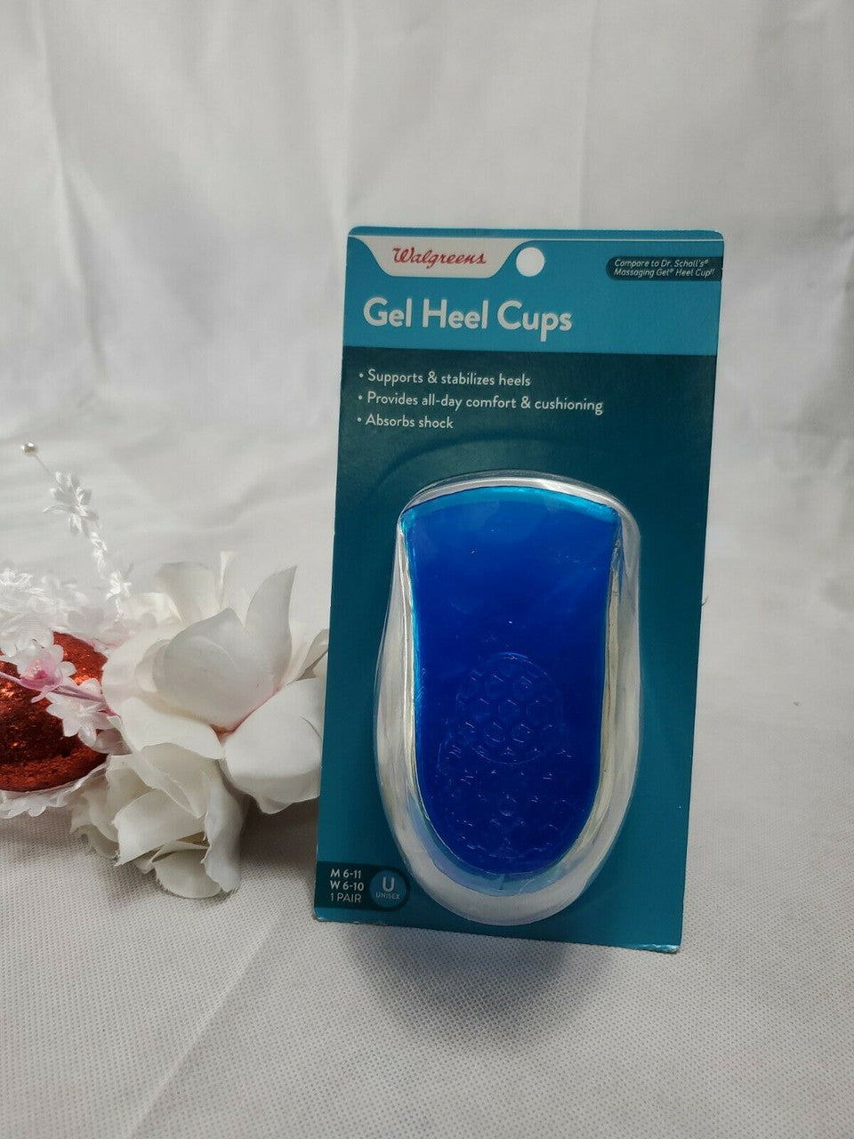 Gel Heel Cups Clear Liners Insoles - Walgreens - One Size Fits Most - Unisex
