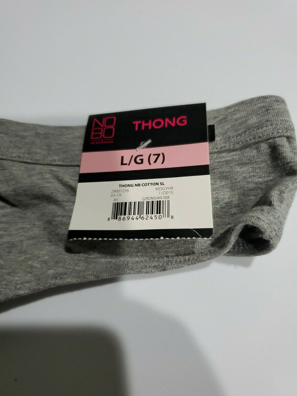 No Boundaries Women Cotton Thong Panty Gray Heather  L /G ( 7 )