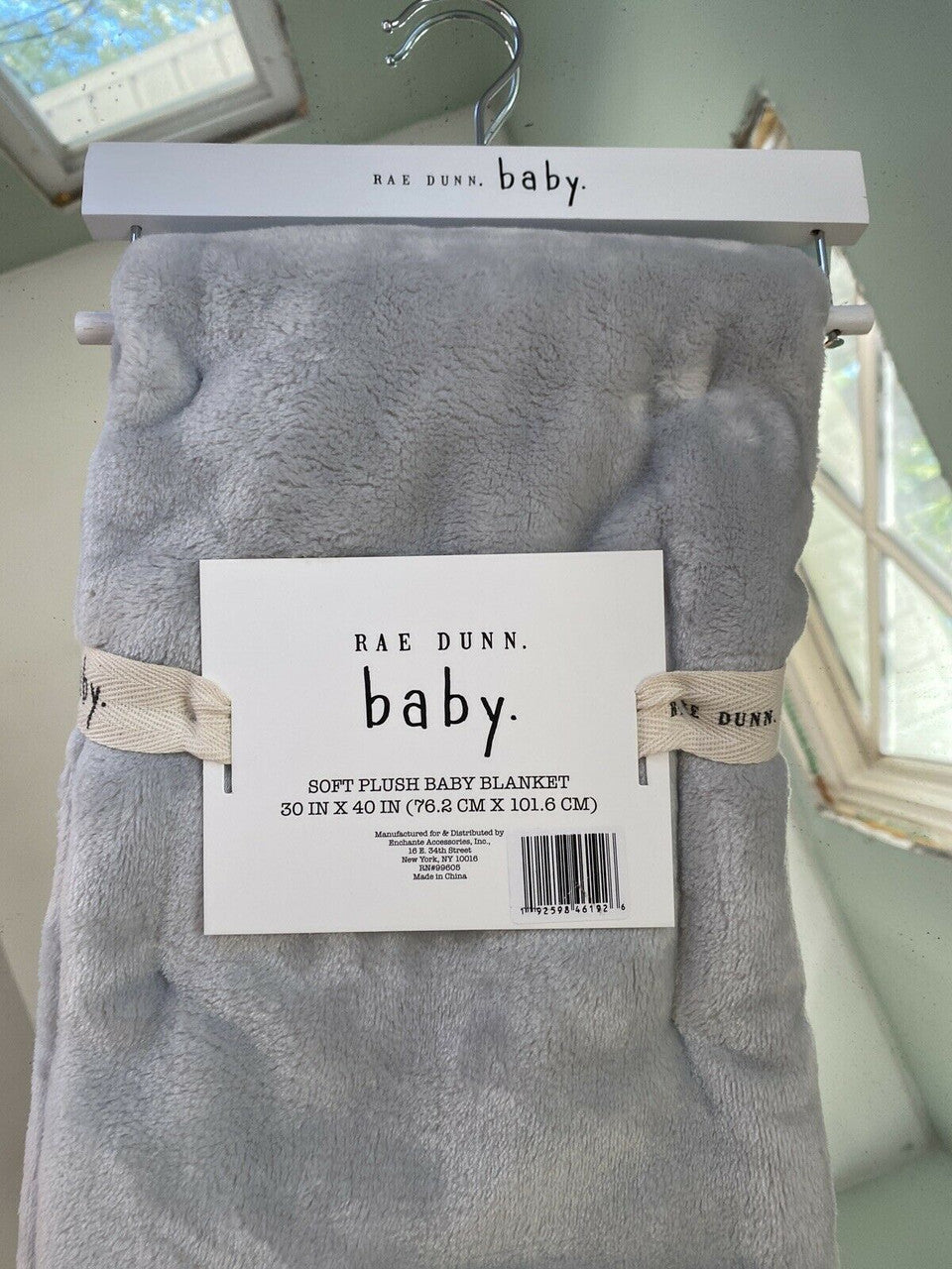 Rae Dunn Baby Blanket Grey “DREAMER” 30” X 40”