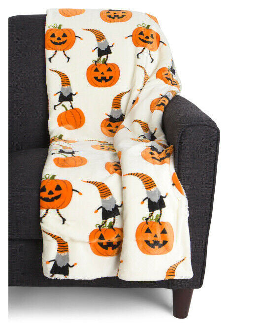 Marlo Lorenz THRO Gloria Gnome Flannel Fleece Sherpa Throw 50" x 70" ultra soft