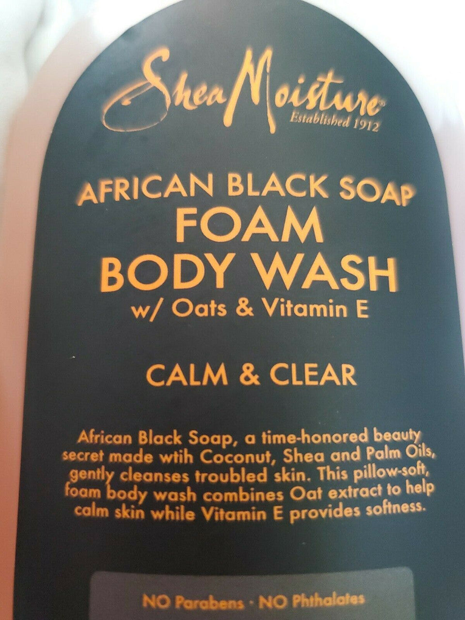 Shea Moisture African Black Soap Foam Body Wash Calm & Clear 11 fl oz