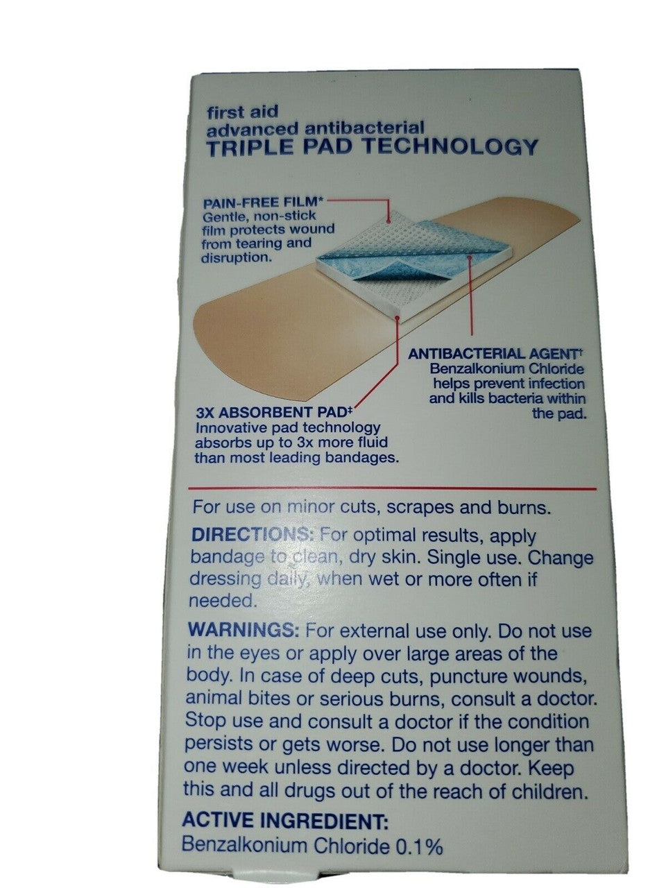 Rite Aid Advanced Antibacterial Fabric Adhesive Bandages 2" x 4" box of 20