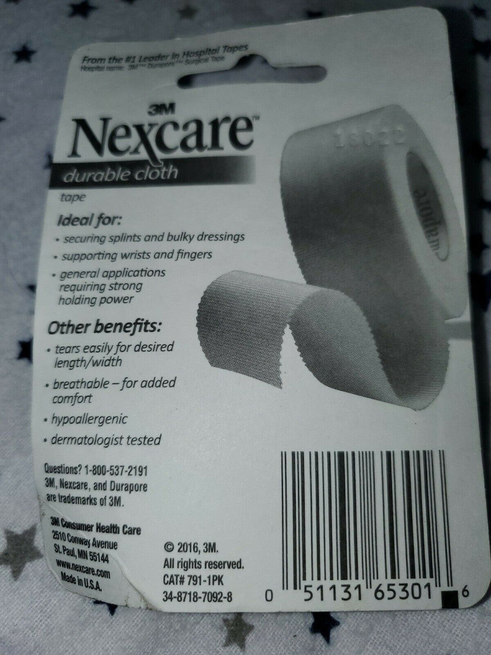 Nexcare 3M Durable Cloth Tape 1 Inch 10 Yards
