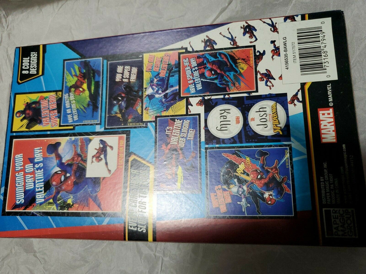 Marvel Spider-Man 32 Count Valentines Cards With Tattoos