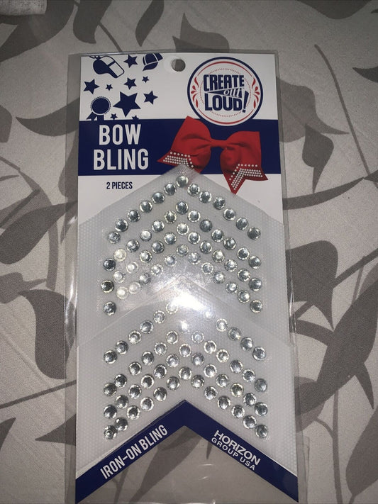 Bow Bling Iron on Bling Clear/white