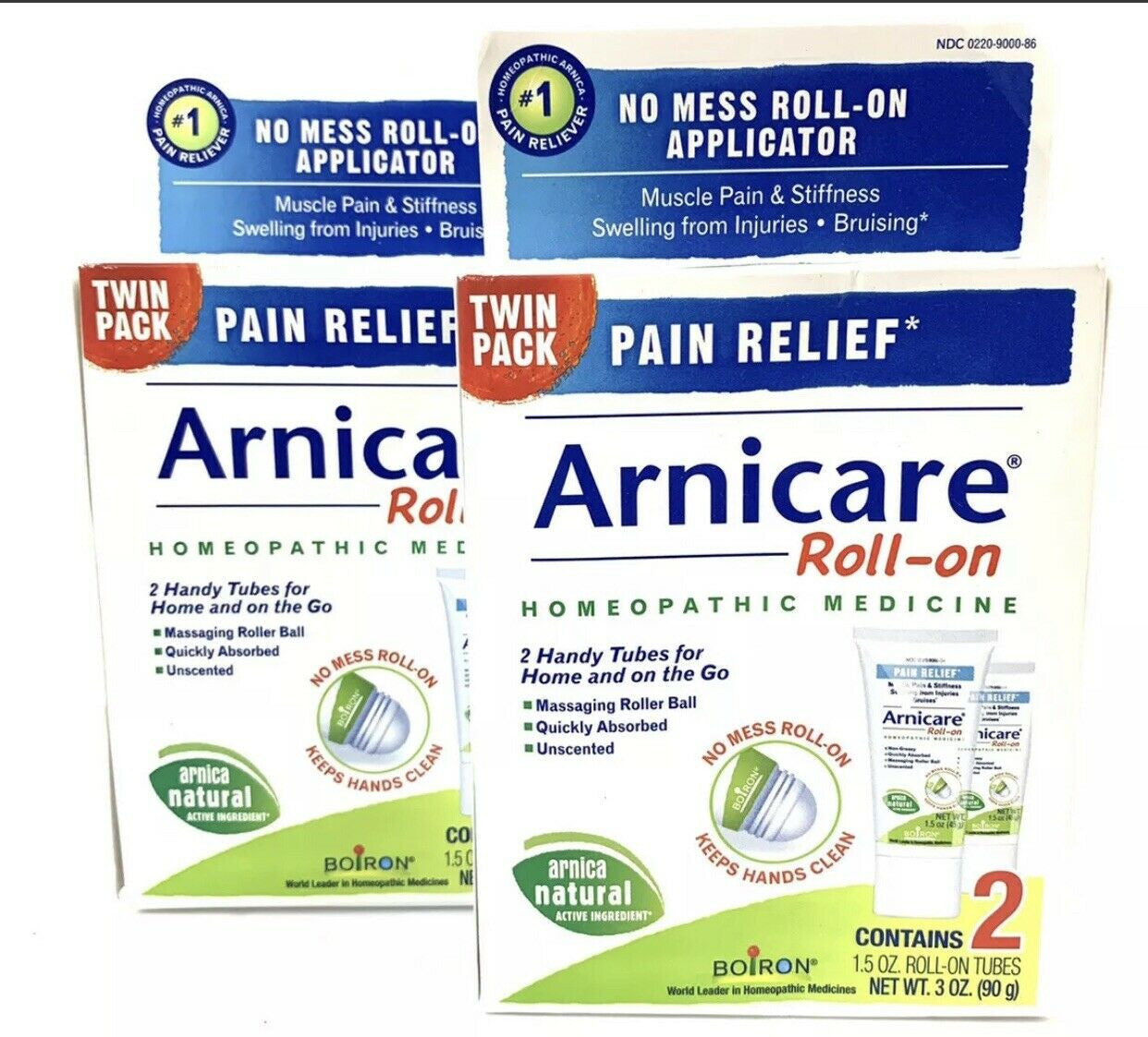 Boiron Arnicare Roll On Homeopathic Medicine Pain Relief 4 Tubes exp 06/2022